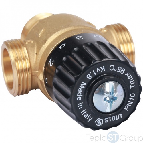 Термостатический смесительный клапан для систем отопления и ГВС 3/4" НР 30-65°С KV 1,8 - STOUT фото 4