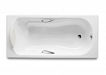 Чугунная ванна Roca Haiti 160x80 2330G000R с отверстиями для ручек и антискользящем покрытием