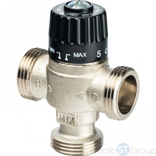 Термостатический смесительный клапан для систем отопления и ГВС 1" НР 30-65°С KV 2,3 - STOUT